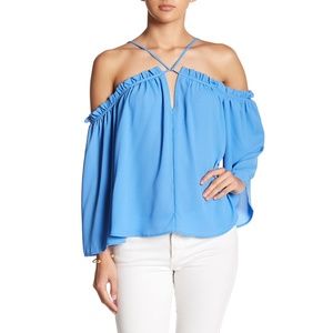 Harlowe & Graham Off-the-Shoulder Ruffle Trim Top